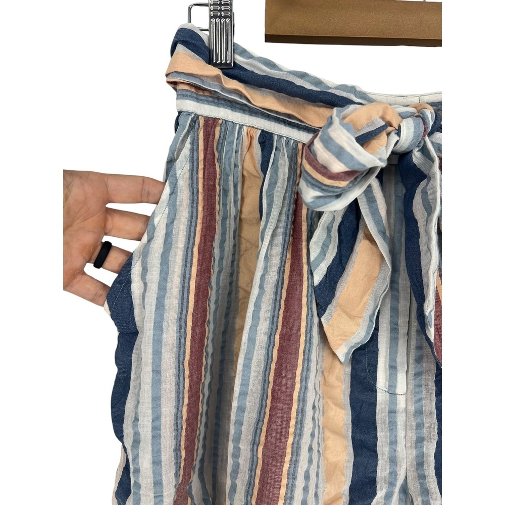Ulla Johnson Martim Shorts Sky Blue Striped Tie Waist High Rise Short Size 4‎ - Picture 7 of 11